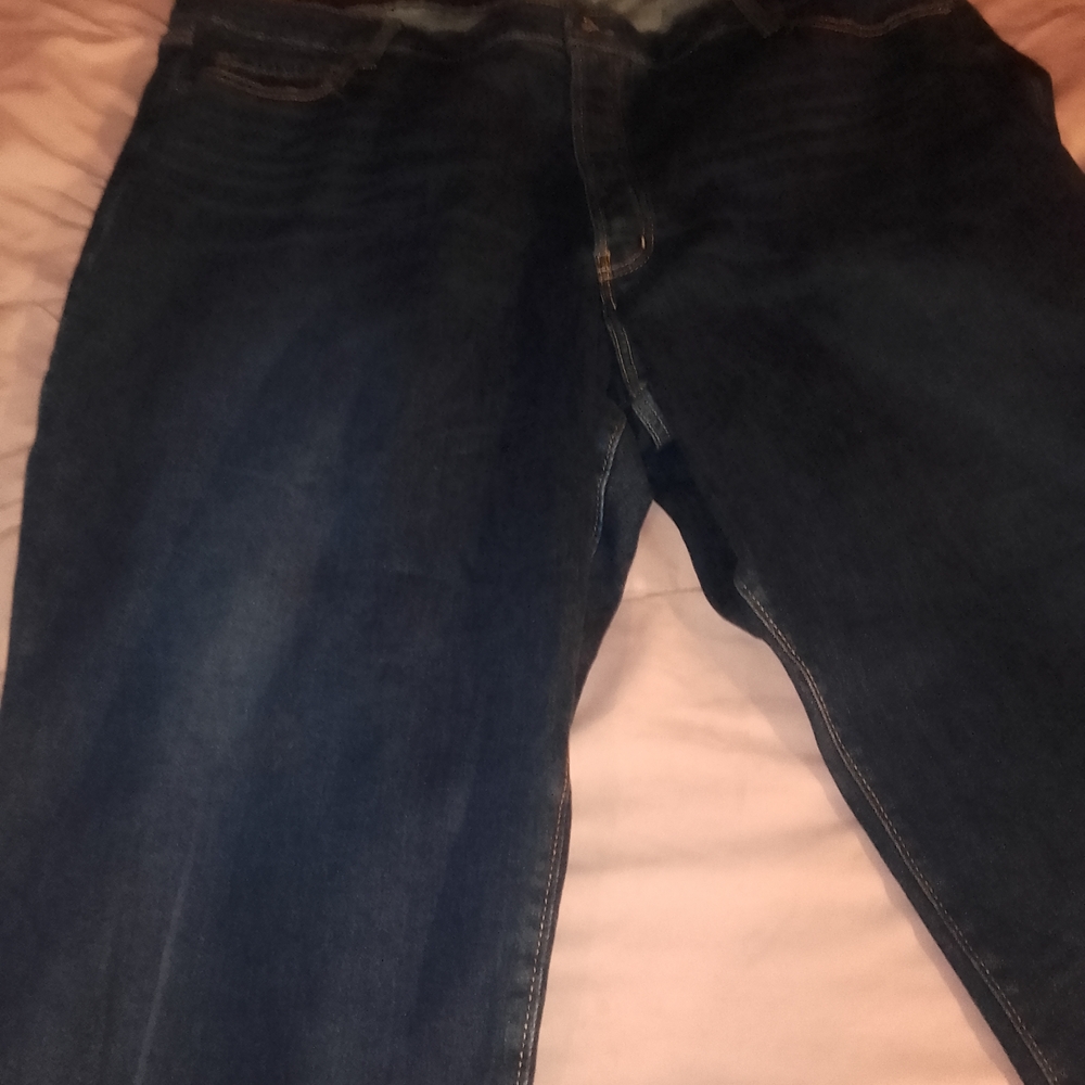 Dark Blue Denim Jeans Old Navy High Rise O.G. Straight Secret Slim Pockets